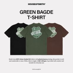 House of Smith Kaos Pria Lengan Pendek - Green Bagde Tshirt - T Shirt