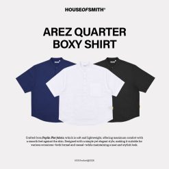 House of Smith Kemeja Boxy Pria - Arez Quarter Boxy Shirt - Boxy Shirt