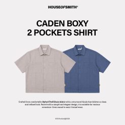 House of Smith Kemeja Boxy Pria - Caden Boxy 2 Pockets Shirt - Boxy Shirt