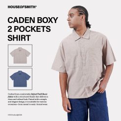 Alternative view of House of Smith Kemeja Boxy Pria - Caden Boxy 2 Pockets Shirt - Boxy Shirt