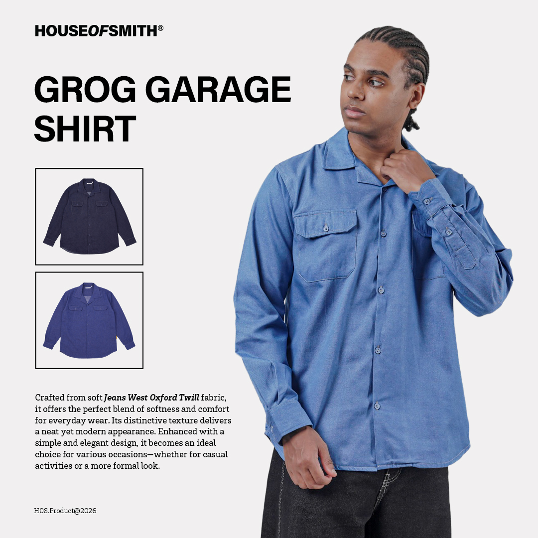 House of Smith Kemeja Pria - Grog Garage Shirt - Long Shirt - Image 2