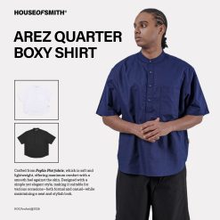 Alternative view of House of Smith Kemeja Boxy Pria - Arez Quarter Boxy Shirt - Boxy Shirt