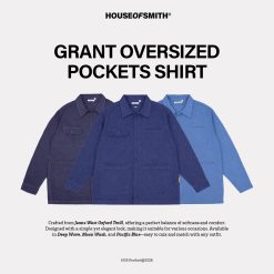 House of Smith Kemeja Pria - Grant Oversized Pockets Shirt - Long Shirt