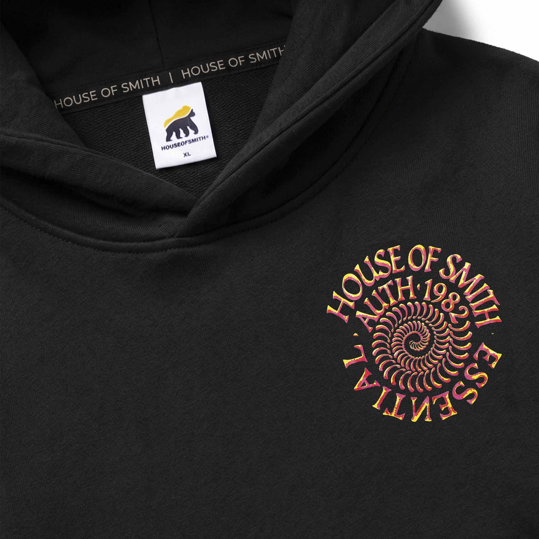 House of Smith Sweater Hoodie Oversized Pria - Spiral Oversized Hoodie Black - Image 3