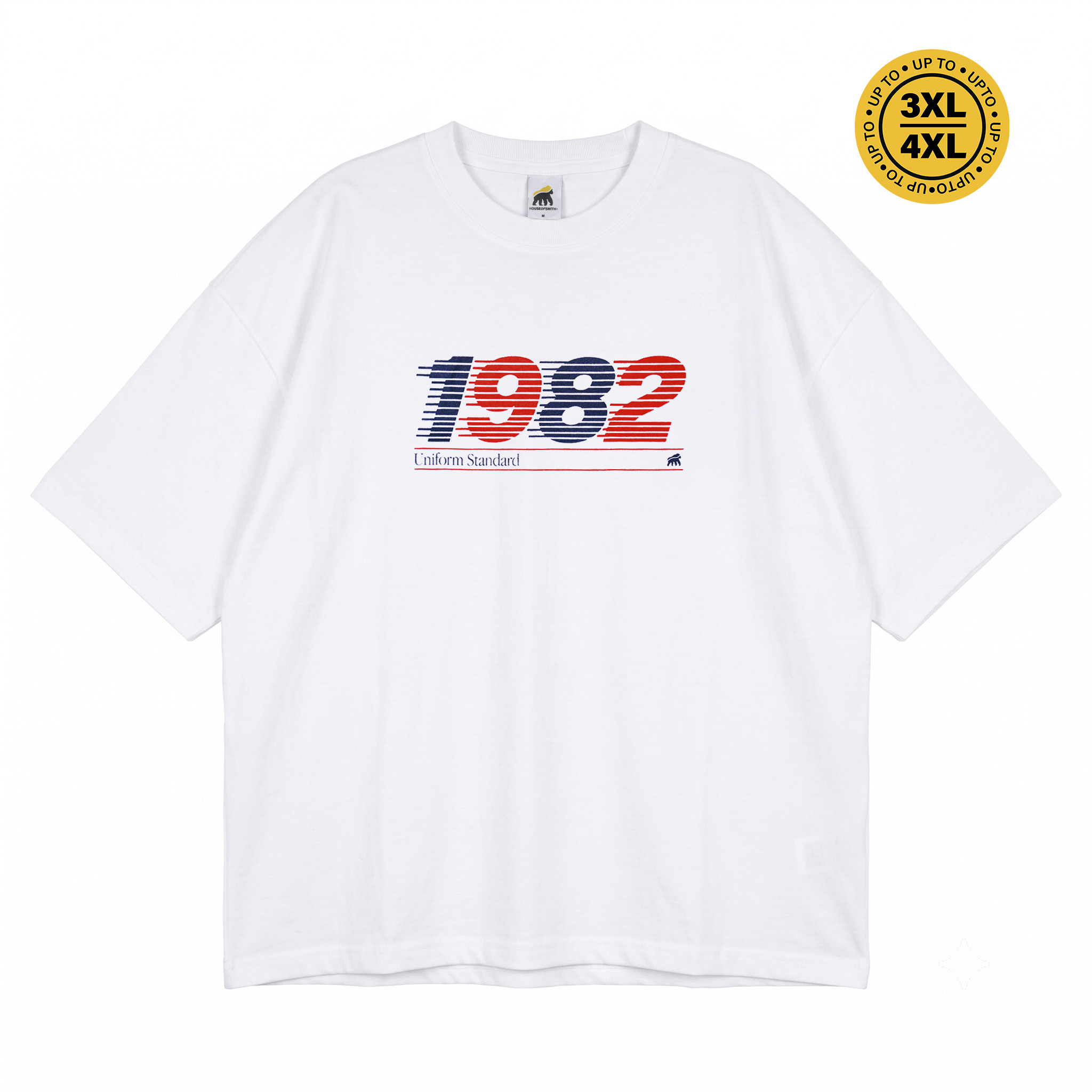 House of Smith Kaos Oversize Pria - Us 1982 Oversized Tshirt White - Oversize T Shirt