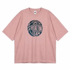 House of Smith Kaos Oversize Pria - Basket Team Oversized Tshirt Dusty Pink - Oversize T Shirt
