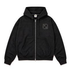 House of Smith Sweater Hoodie Boxy Pria - Deco Zipper Boxy Hoodie Black