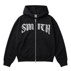 House of Smith Sweater Hoodie Boxy Pria - Grenze Zipper Boxy Hoodie Black