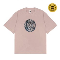 House of Smith Kaos Oversize Pria - Basket Team Oversized Tshirt Dusty Pink - Oversize T Shirt