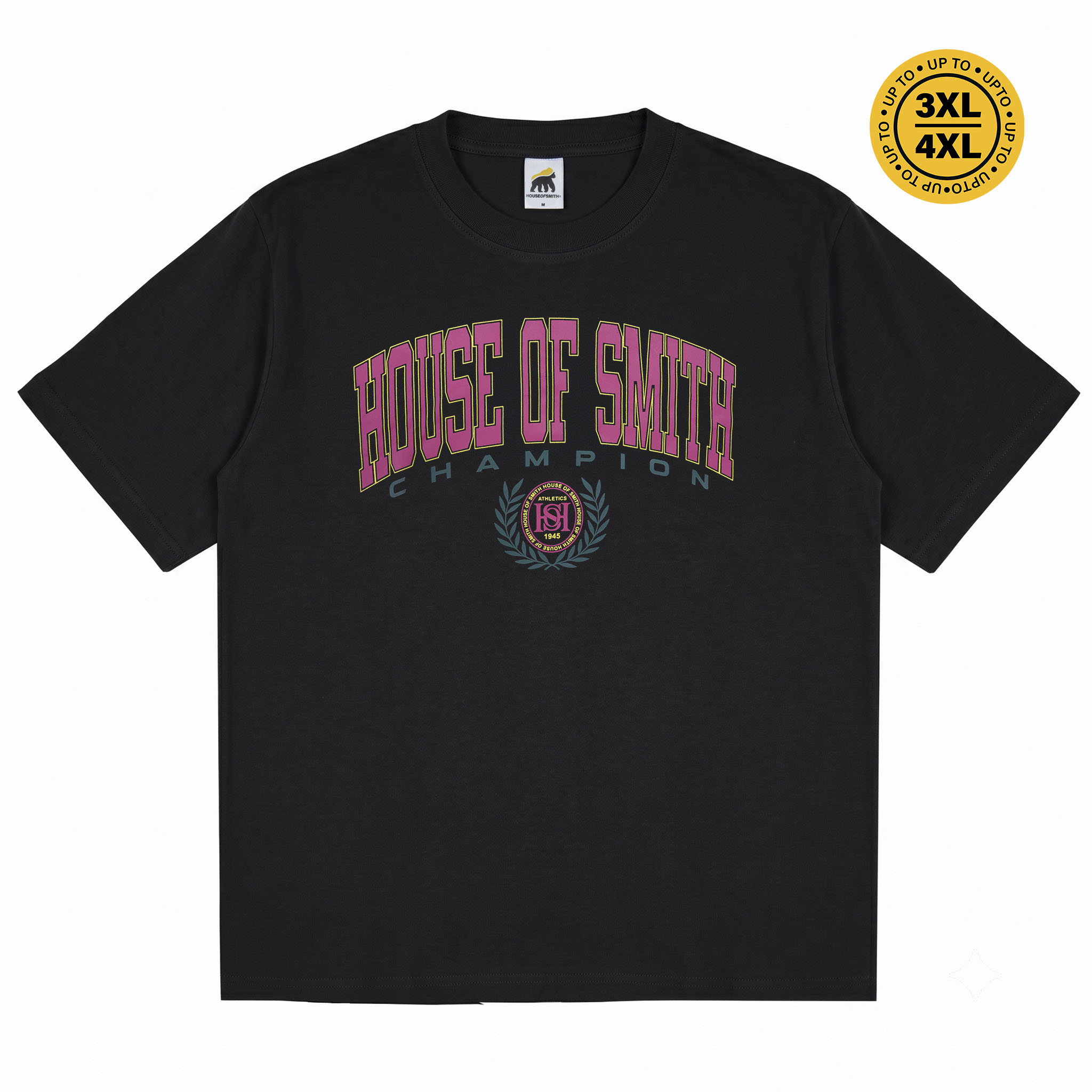 House of Smith Kaos Pria Lengan Pendek - Hos Champ Tshirt Black - T Shirt