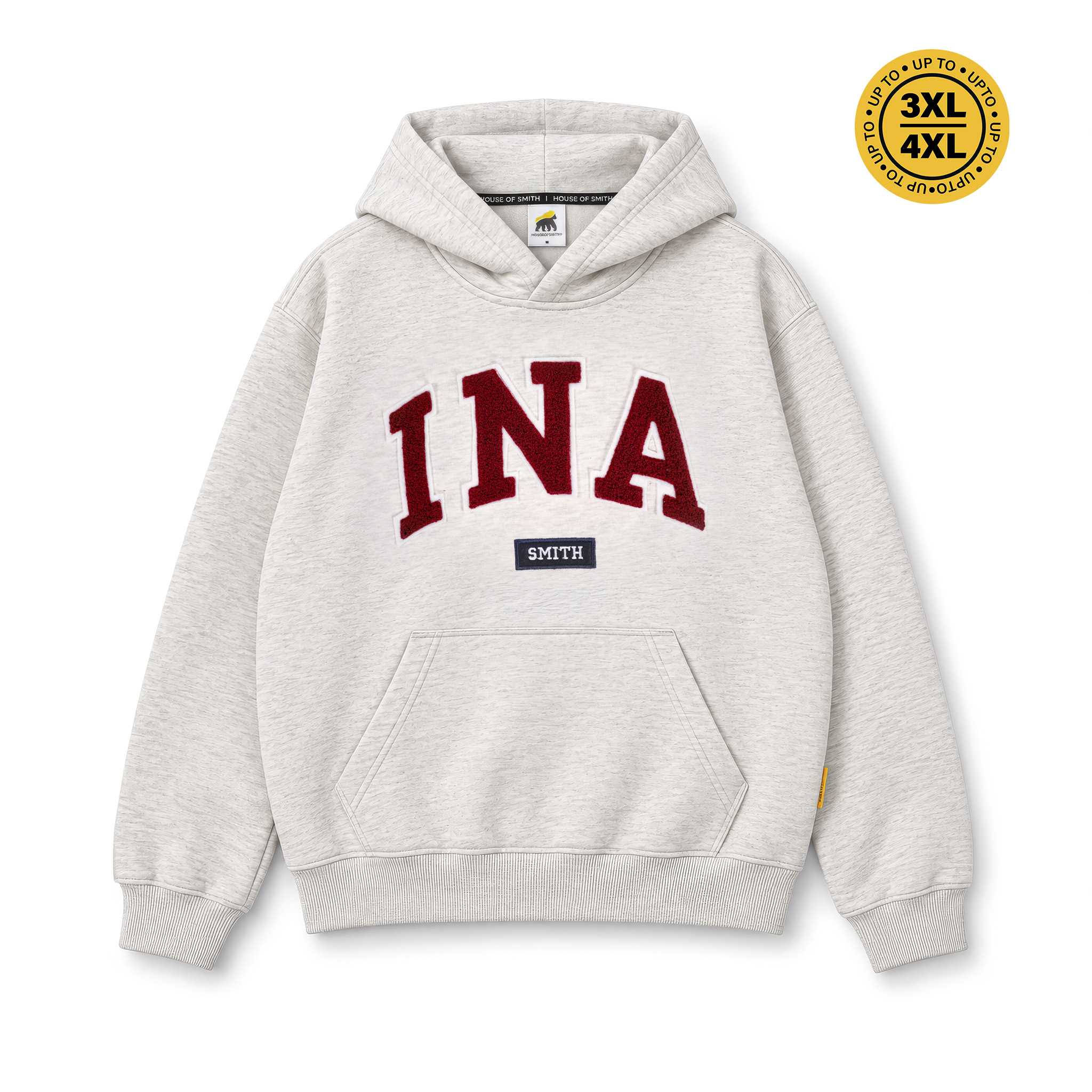 House of Smith Sweater Hoodie Pria - 45 Arch Hoodie Heather Grey