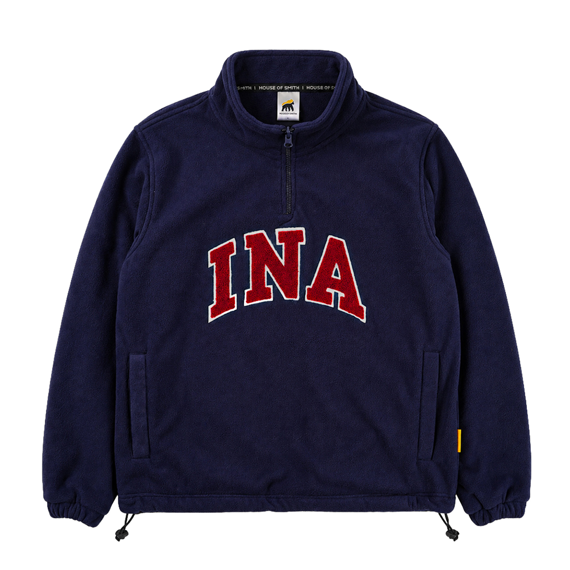 House of Smith Jacket Pria - 45 Collegiate Quarter Jacket Navy - Halfzip